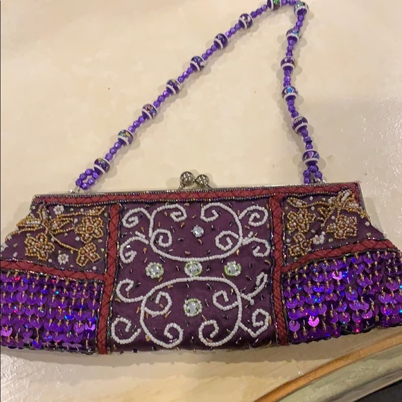 Vintage Evening Beaded Evening Bag - Picture 1 of 5